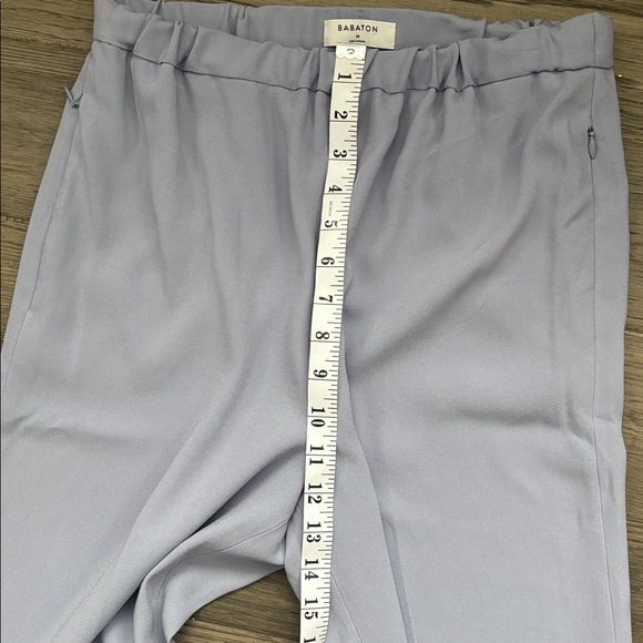 Babaton | Aritzia Serif Light Blue Elastic Waist Wide-Leg Pants Medium - Picture 8 of 13